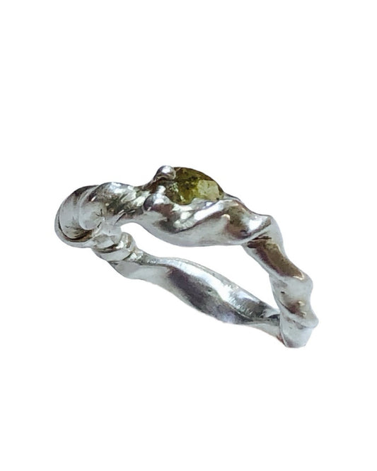 Tangled Roots 1 Stone in Silver