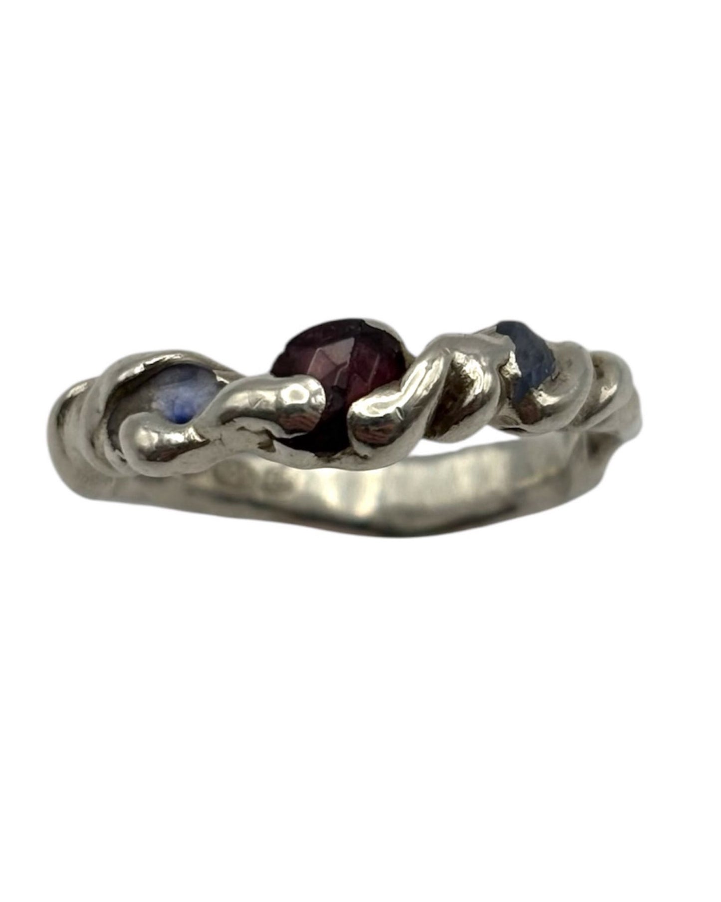 Tangled Roots 3 Stone in Silver